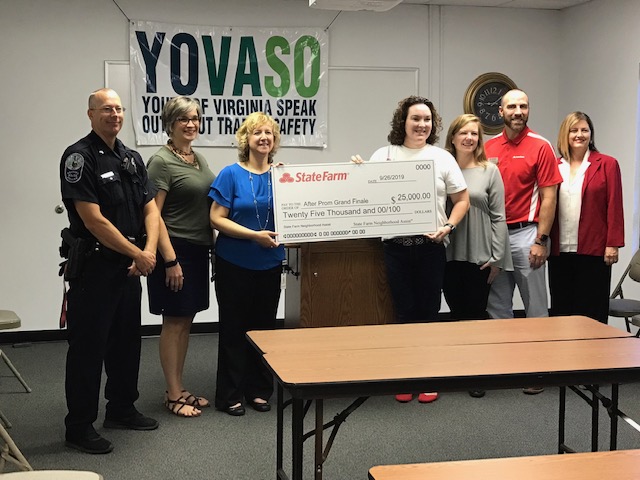 YOVASO receives $25,000 check from state farm